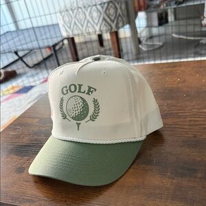 Green and White Golf Cap
